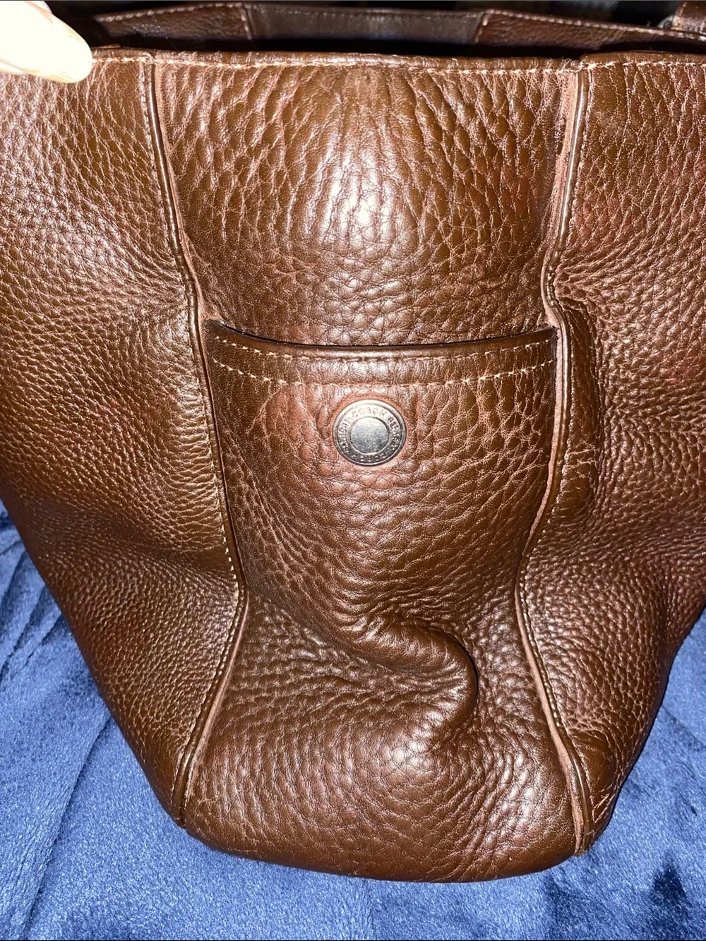 Coach Chelsea Brown Pebbled Leather Shoulder Tote w/ matching Wallet